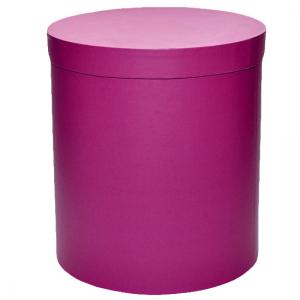 Коробка с крышкой и люверсами D= 300 мм H=200 мм/ розовый( пленка матовая)