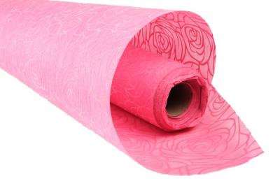 63851/ Фетр с рельефным узором Розы контурные 50см/10м, розовый